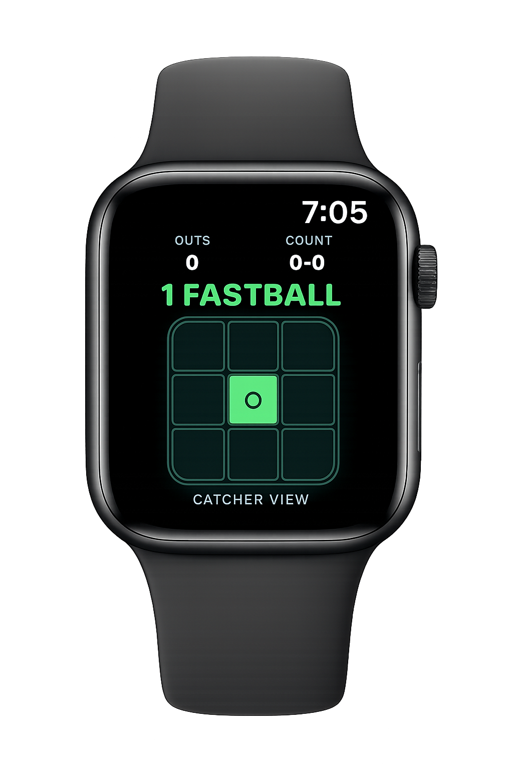 CoachPitch Apple Watch catcher view