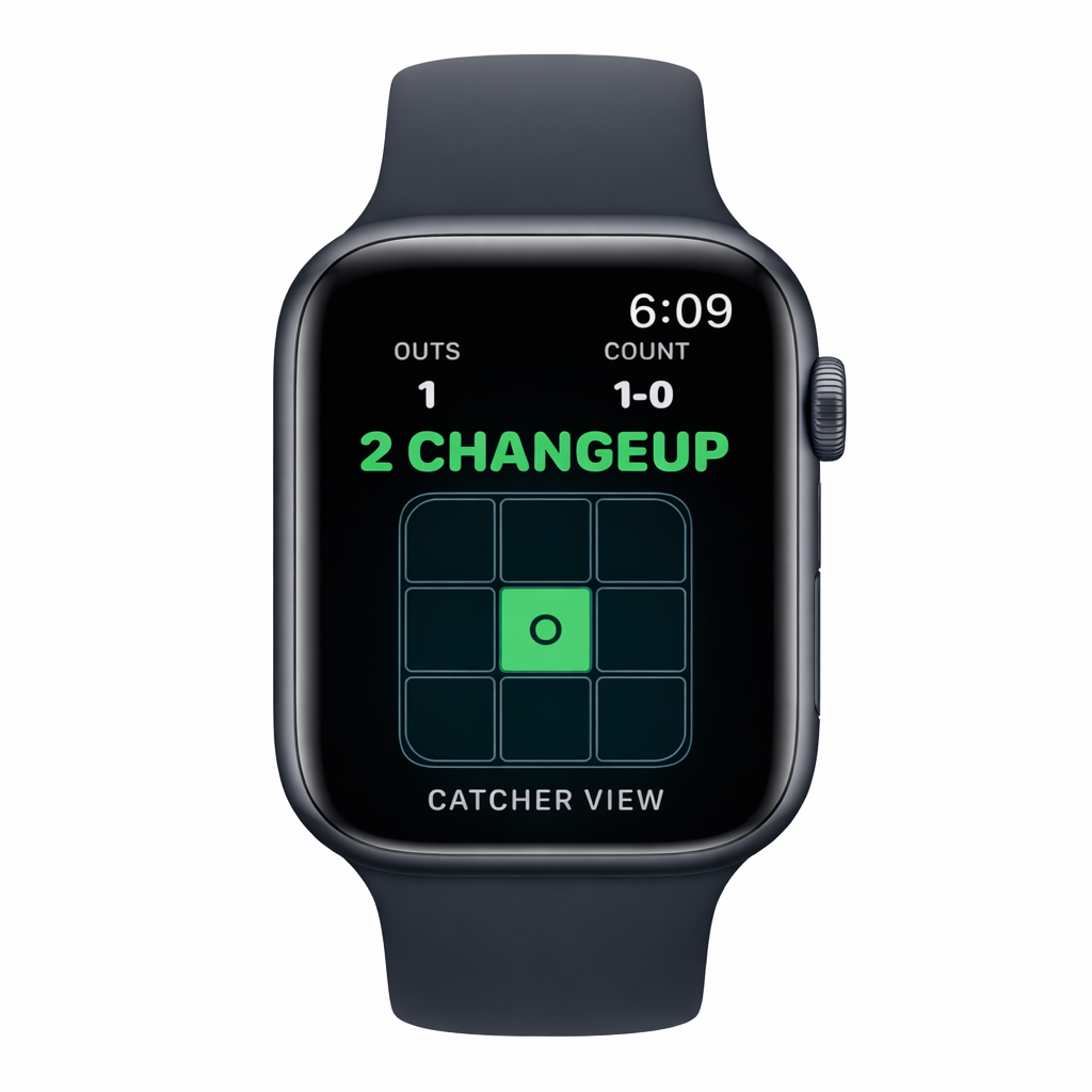 CoachPitch Apple Watch catcher view