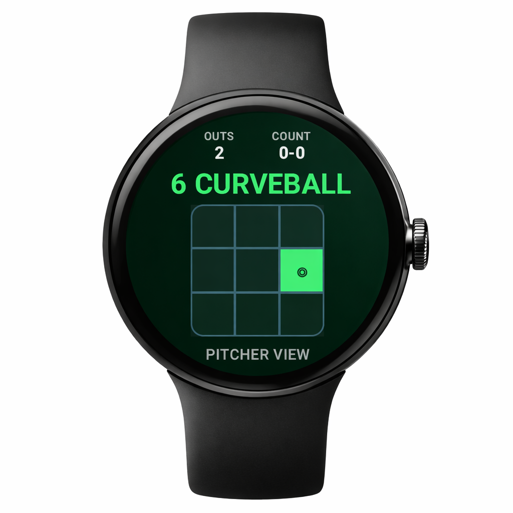 CoachPitch Wear OS catcher view